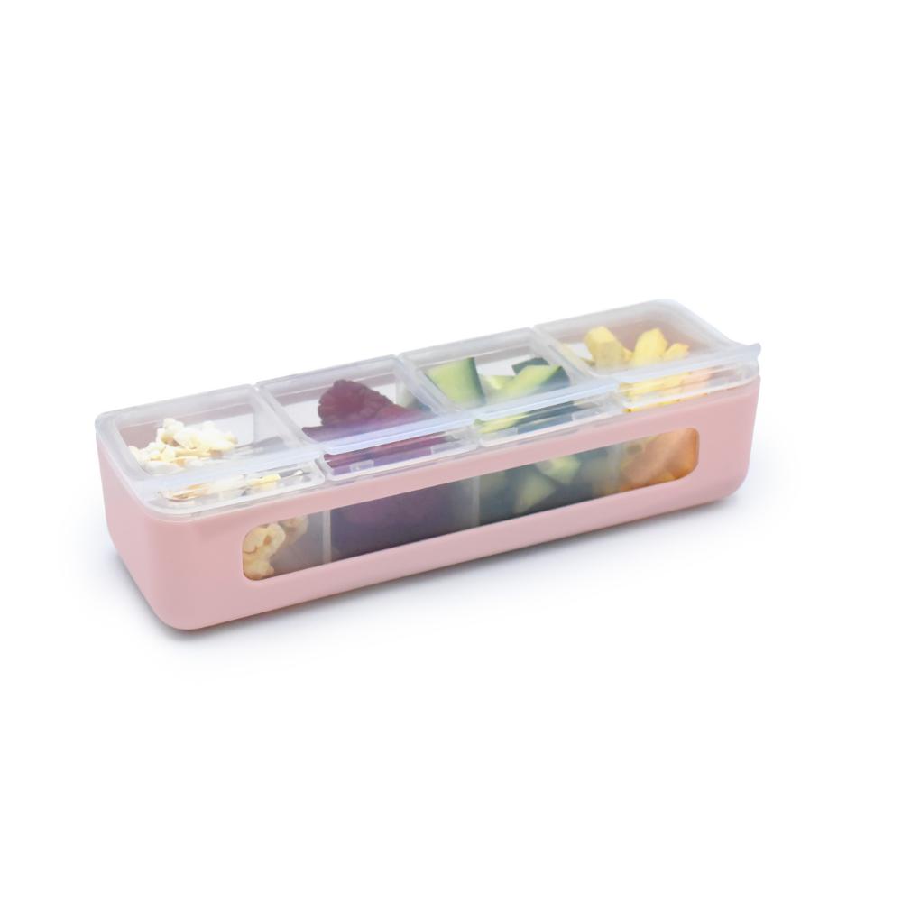 Melii 4 Compartment Snackle Box Pink - Robins Kitchen