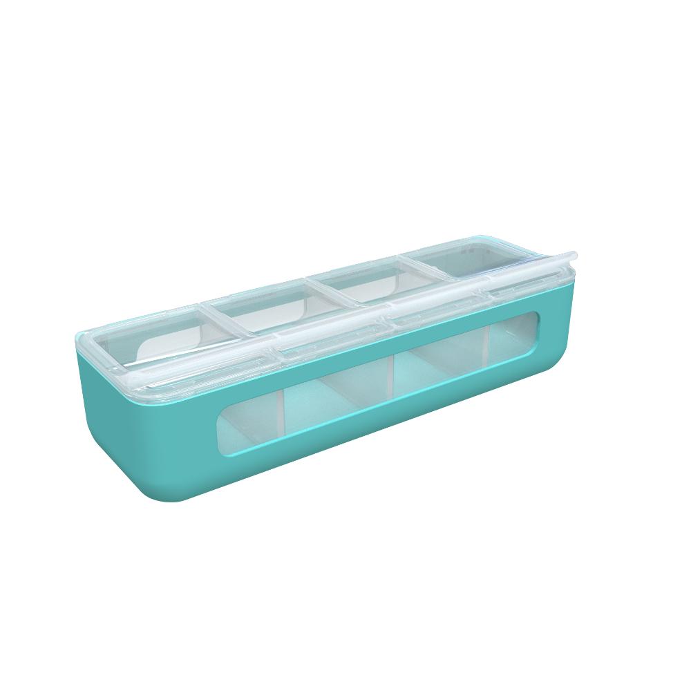 Melii 4 Compartment Snackle Box Blue - Robins Kitchen