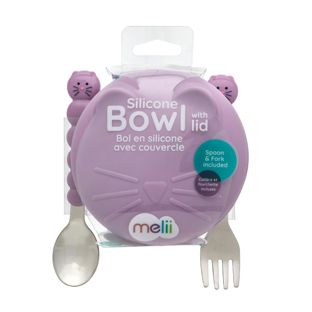 Melii Silicone Animal Bowls With Lid And Utensils - Robins Kitchen