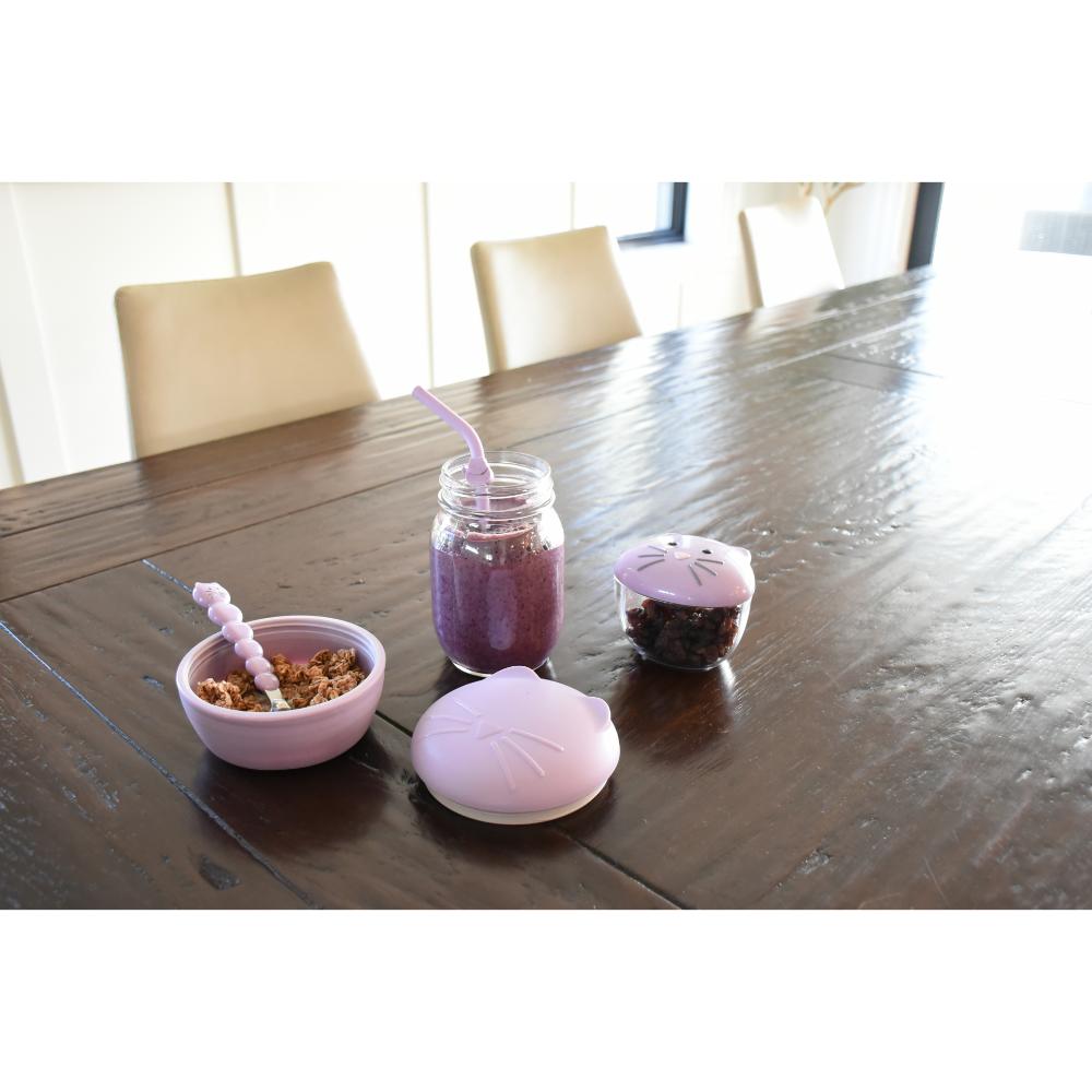 Kids Silicone Animal Bowl With Lid And Utensils - Robins Kitchen