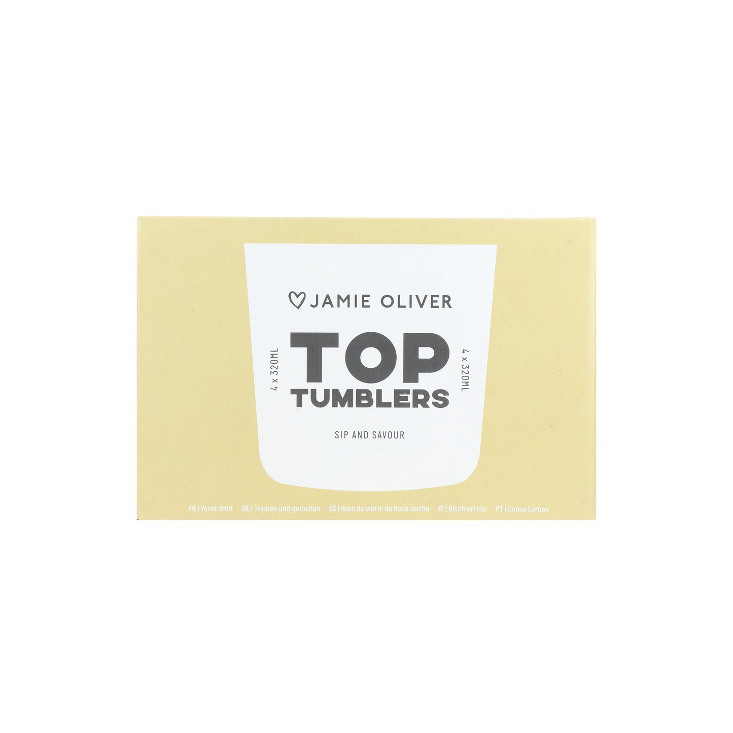 Jamie Oliver Set Of 4 Big Love Glass Tumblers 320ml