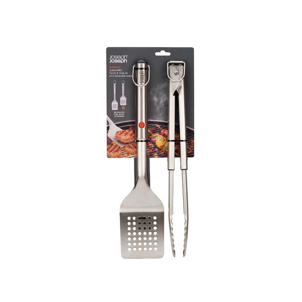 Joseph Joseph Grillout 2-Piece BBQ Turner & Tongs Set With Retractable Heads at Robins Kitchen
