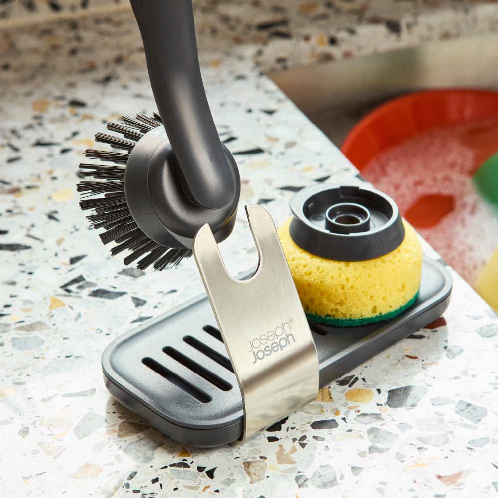 Joseph Joseph Sinktech Dish Brush And Sponge Set With Large Stainless Steel Storage Stand at Robins Kitchen
