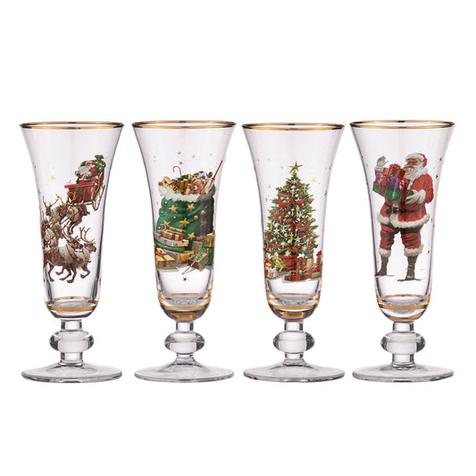 Ashdene Spirit of Christmas Set of 4 Champagne Flutes