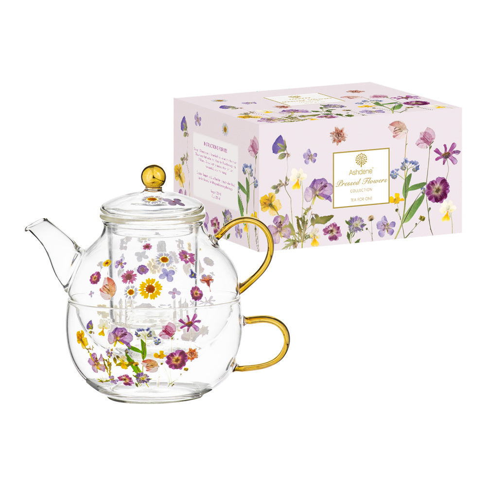 Ashdene Pressed Flowers Tea For One Set