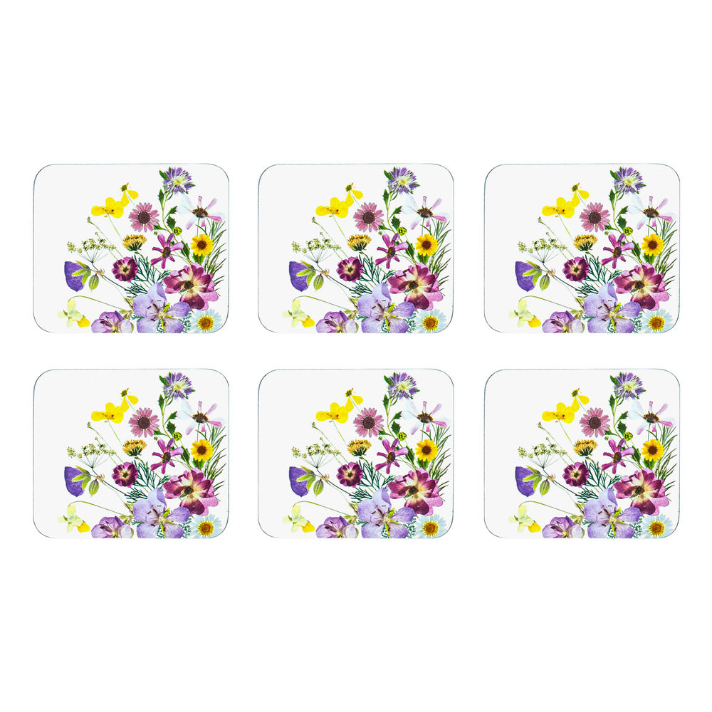 Ashdene Pressed Flowers Set Of 6 Coasters