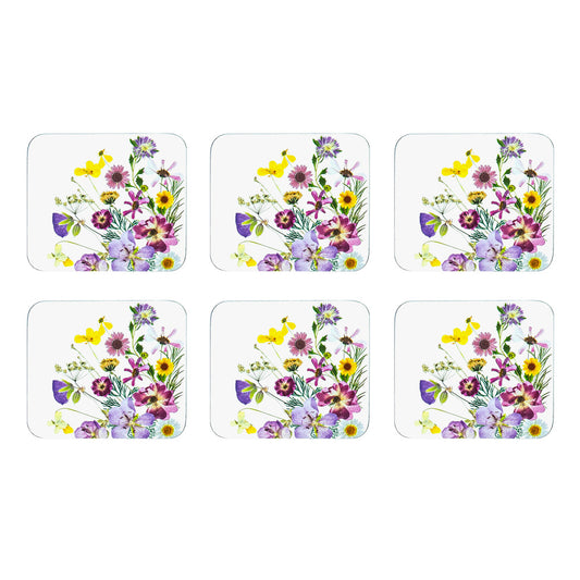 Ashdene Pressed Flowers Set Of 6 Coasters