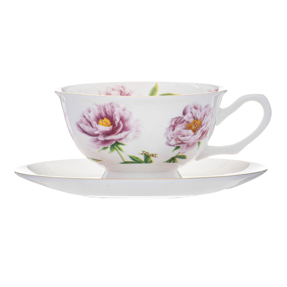 Ashdene Botanical Symphony Cup & Saucer in Daffodil Floral Design 220ml at Robins Kitchen