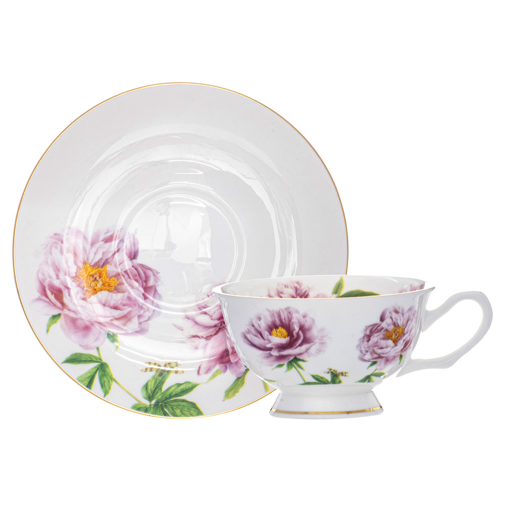 Ashdene Botanical Symphony Cup & Saucer in Daffodil Floral Design 220ml at Robins Kitchen