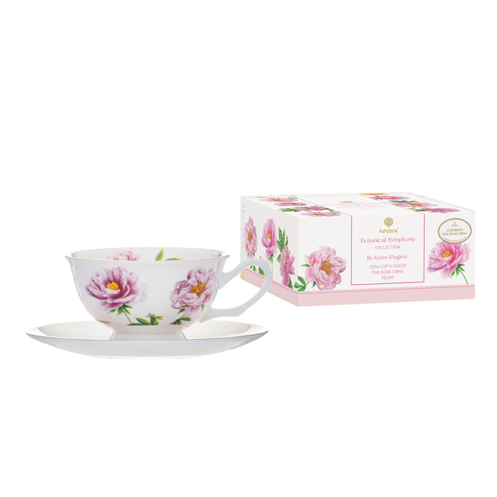 Ashdene Botanical Symphony Cup & Saucer in Daffodil Floral Design 220ml at Robins Kitchen