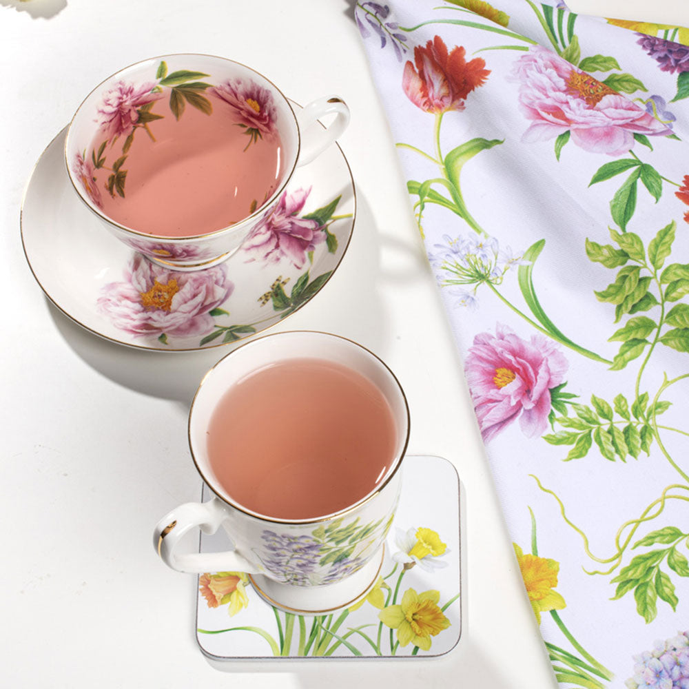 Ashdene Botanical Symphony Cup & Saucer in Daffodil Floral Design 220ml at Robins Kitchen