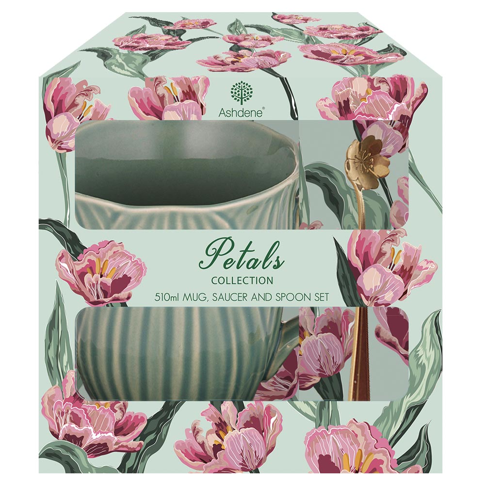 Ashdene Petal Mug, Saucer & Spoon Gift Set