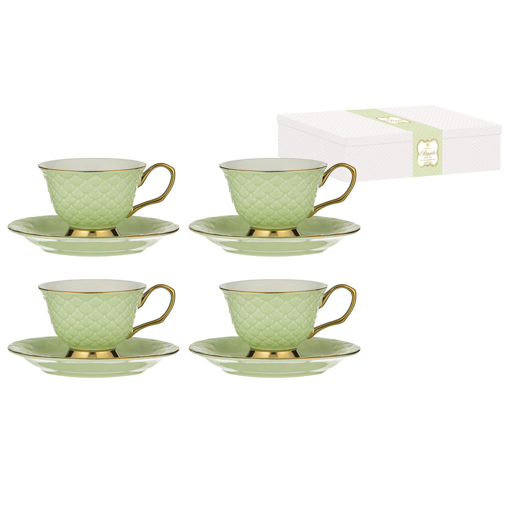 Ashdene Ripple Set of 4 Cup & Saucer