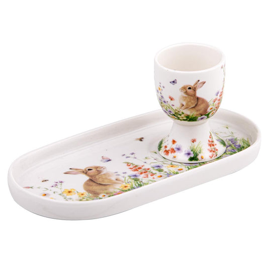 Egg cup and plate set - Ashdene Sweet Meadows Soldier Set at Robins Kitchen