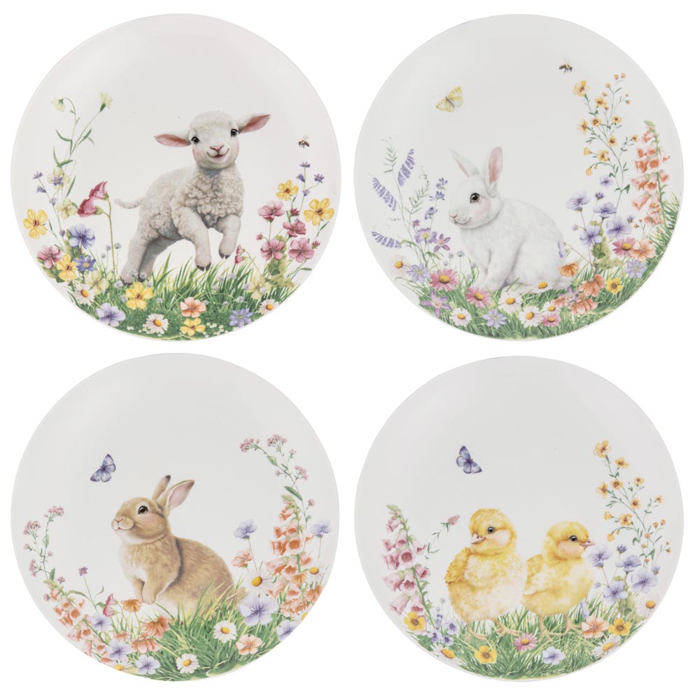 Plates with baby animals - Ashdene Sweet Meadows Set of 4 Side Plates at Robins Kitchen
