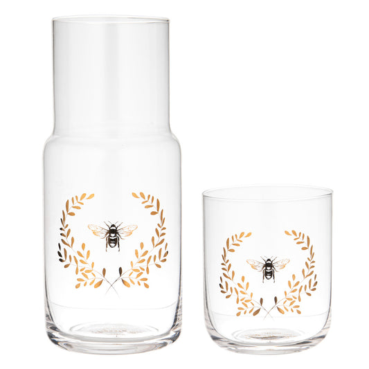 Ashdene Elegant Bee Crystal Carafe & Glass Set