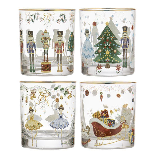 Ashdene Christmas Wonderland Crystal Set of 4 Tumblers