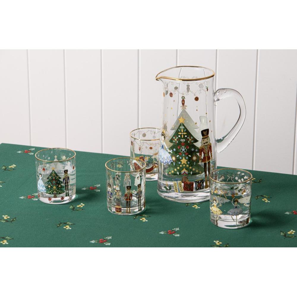 Ashdene Christmas Wonderland Crystal Jug & Set of 4 Tumblers Set