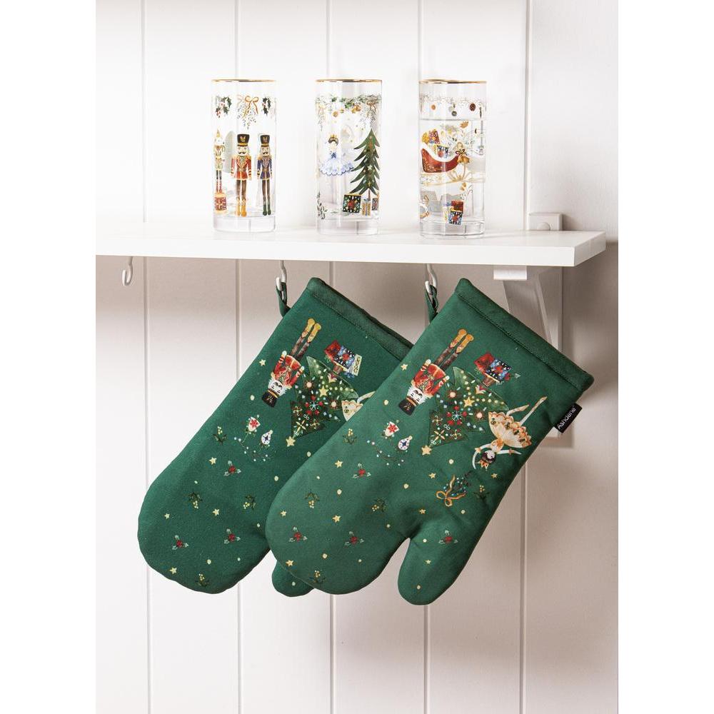 Ashdene Christmas Wonderland Apron & Oven Mitt Set Green