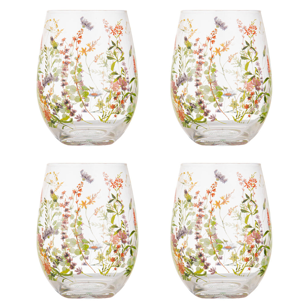 Ashdene Wildflowers Crystal Set of 4 Tumblers