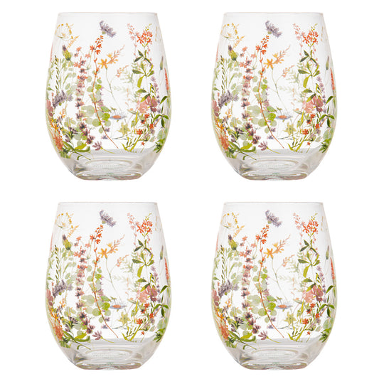 Ashdene Wildflowers Crystal Set of 4 Tumblers