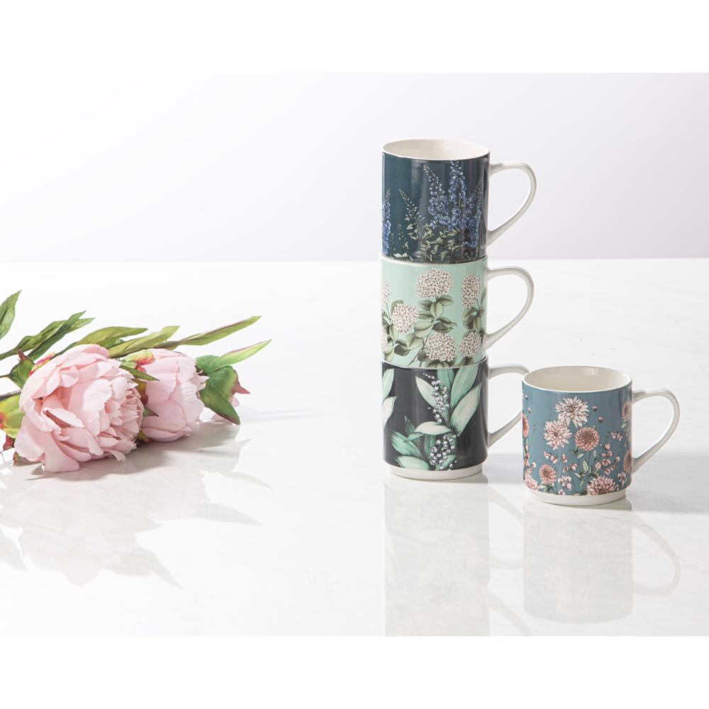 Ashdene Secret Garden Set of 4 Stackable Mugs
