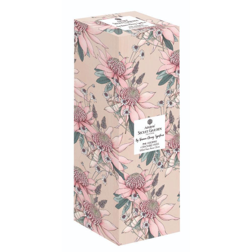 Ashdene Secret Garden Set of 4 Stackable Mugs