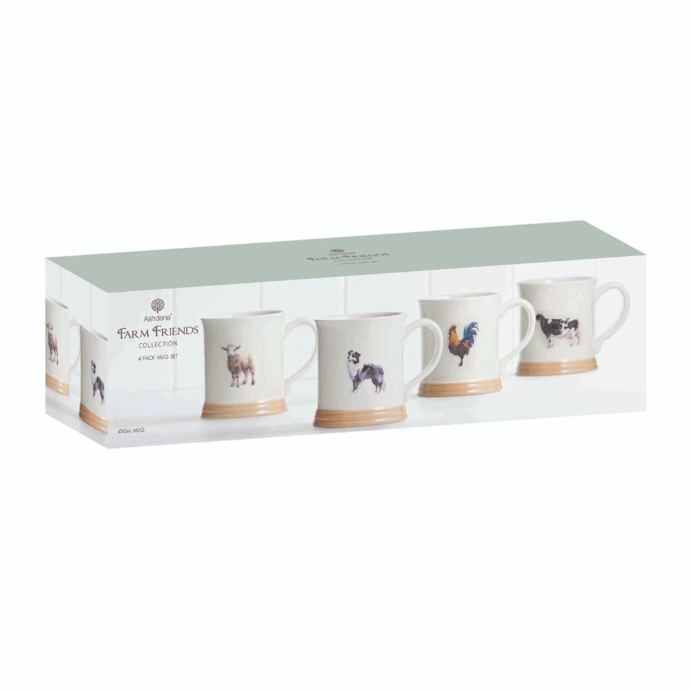 Ashdene Farm Friends Set of 4 Mugs Assorted