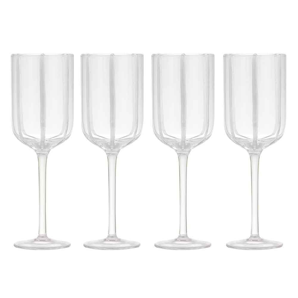 Ladelle Stripe Set of 4 Wine Glasses