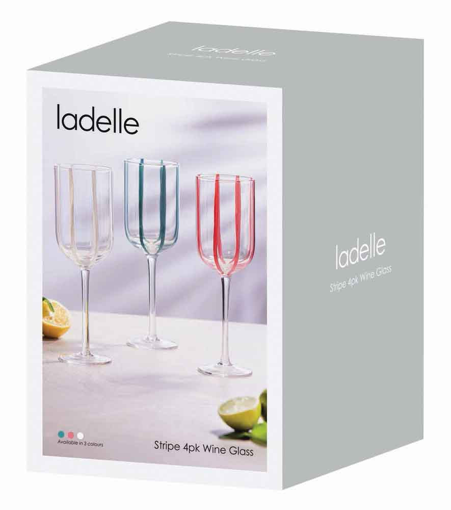 Ladelle Stripe Set of 4 Wine Glasses