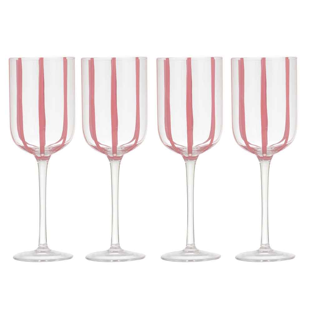 Ladelle Stripe Set of 4 Wine Glasses