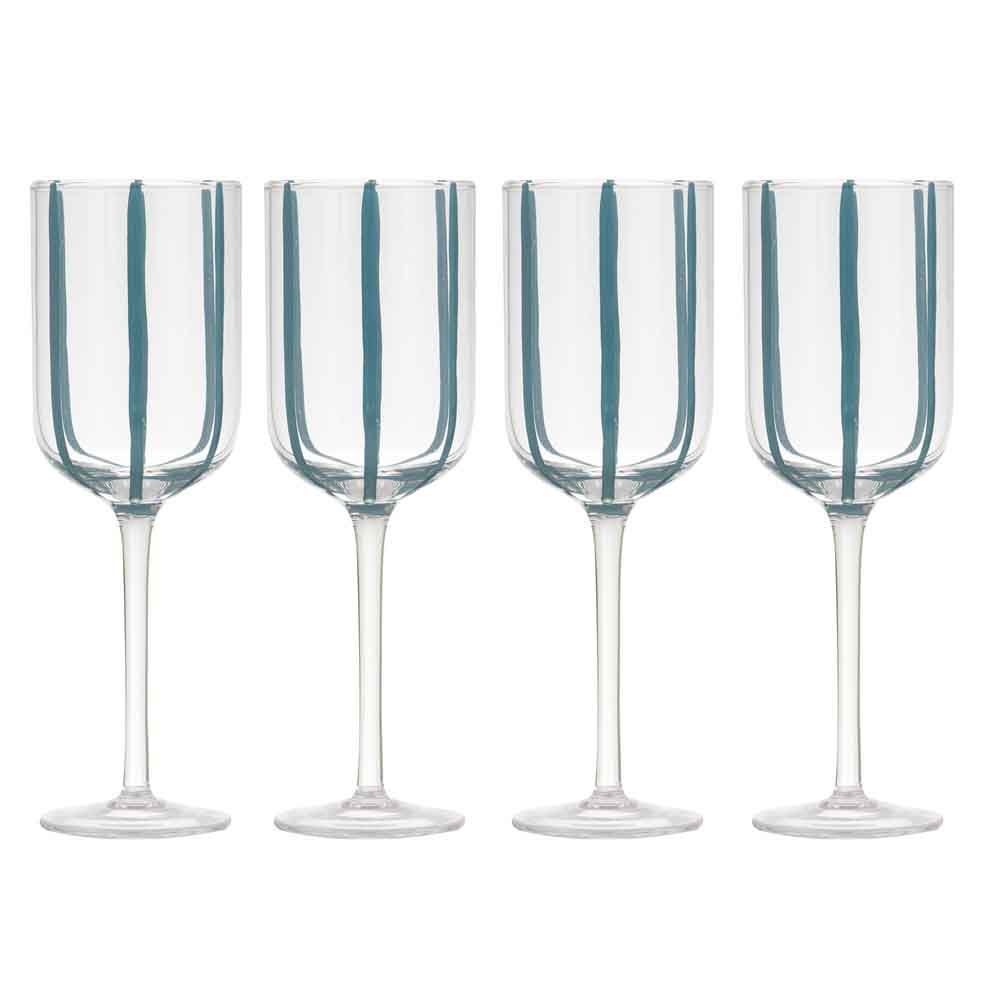 Ladelle Stripe Set of 4 Wine Glasses