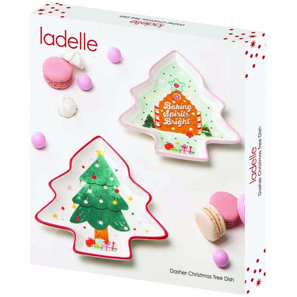 Ladelle Dasher Christmas Tree Dish