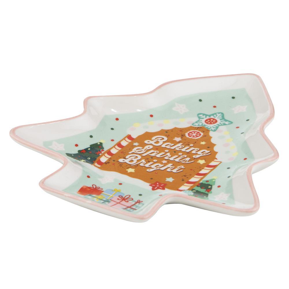 Ladelle Dasher Christmas Tree Dish