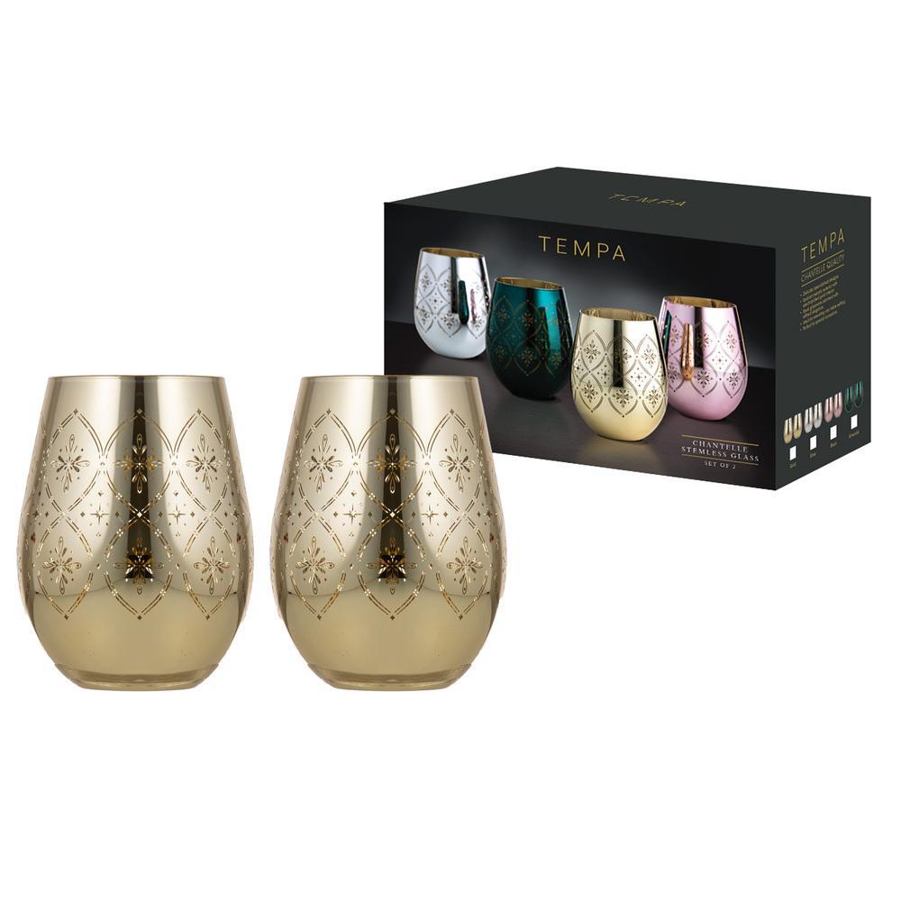 Tempa Chantelle Set of 2 Stemless Glasses