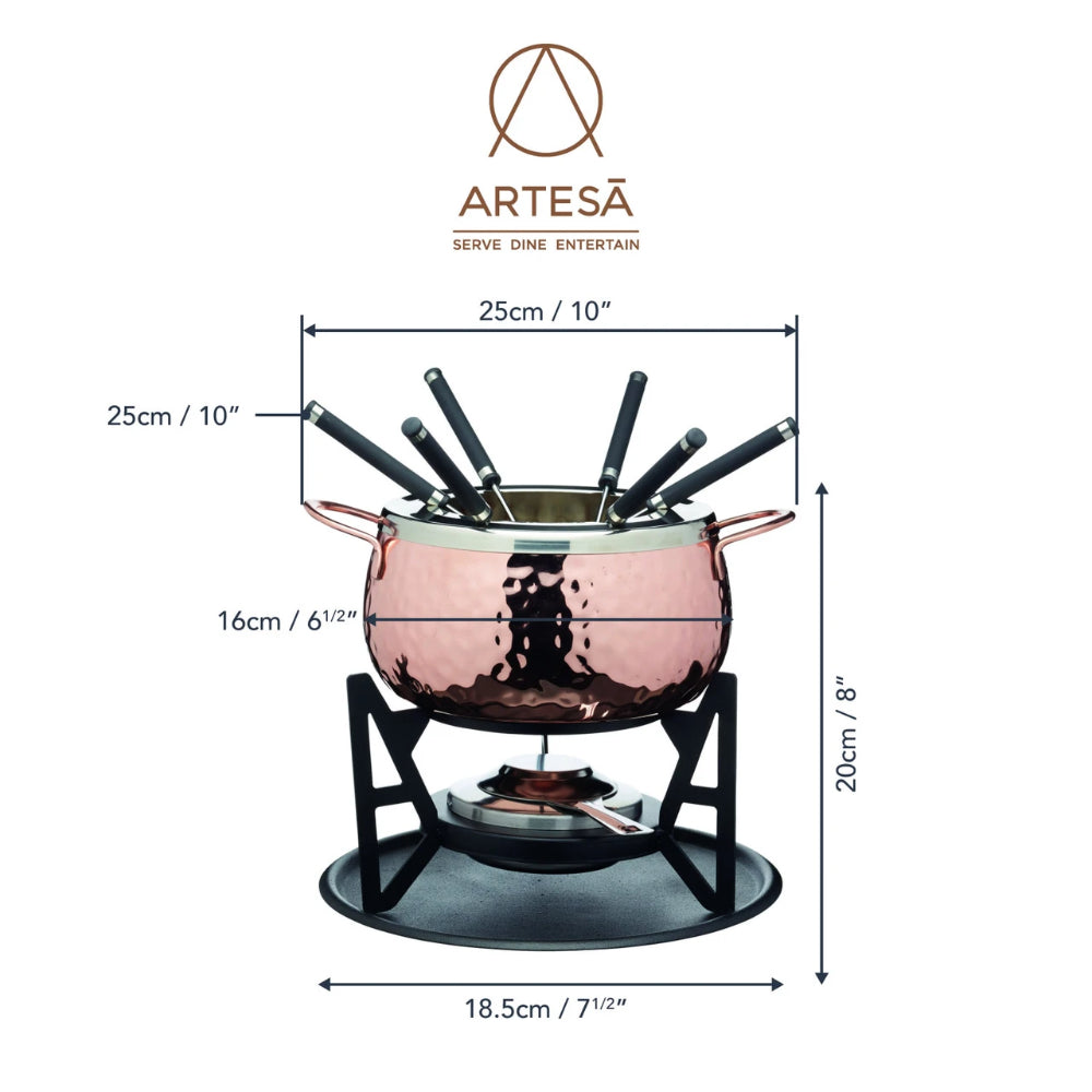 Artesa Copper Finish Fondue Set