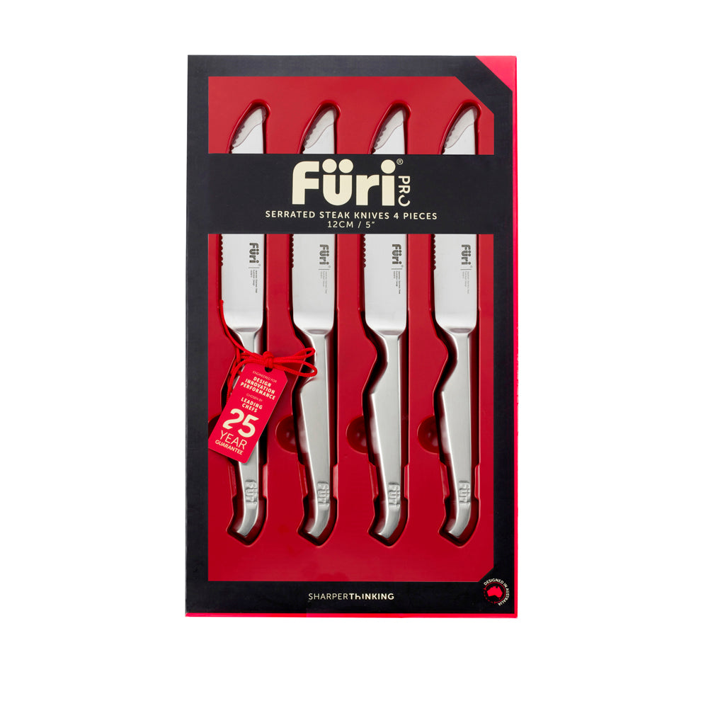 Furi 4 Piece Serrated Steak Knives Set Stainless Steel Knives at Robins Kitchen