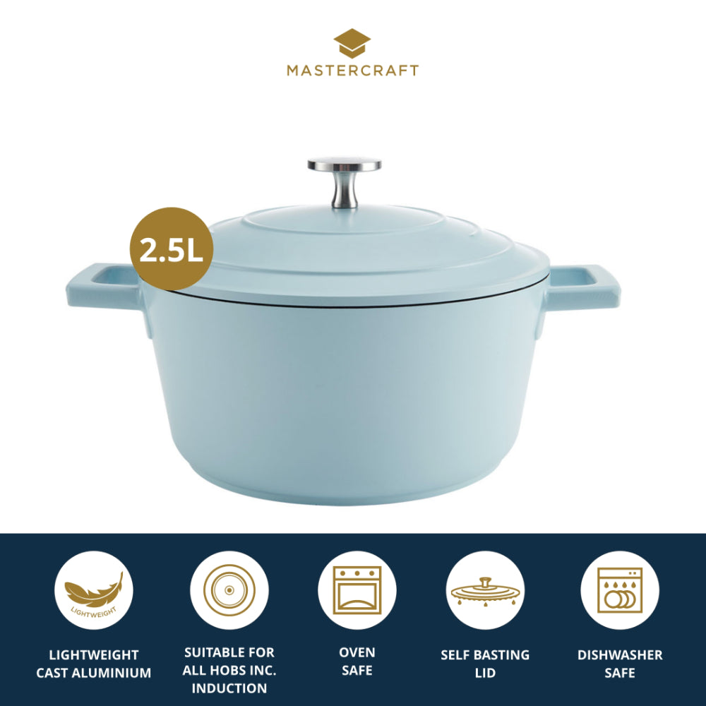 Mastercraft Casserole Dish Cast Aluminium 20cm Sky Blue