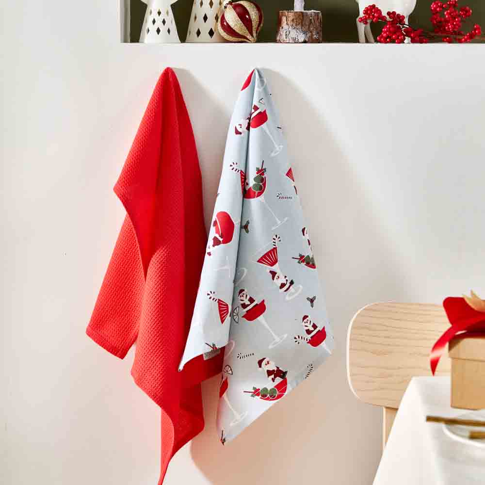 MyHouse Christmas Teatowel Set of 2 Santa