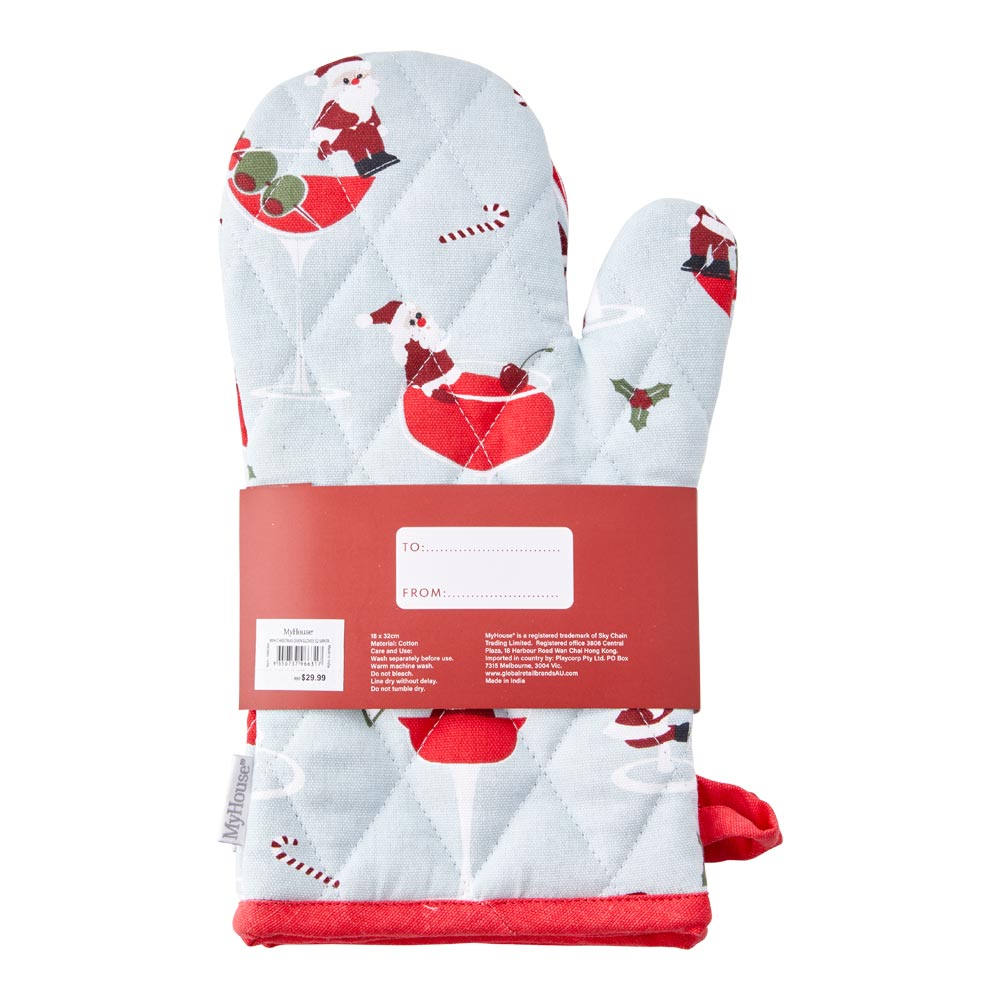 MyHouse Christmas Oven Gloves Set of 2 Santa