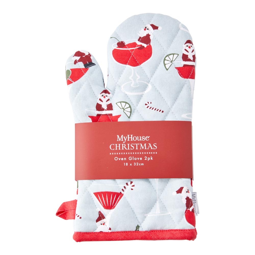 MyHouse Christmas Oven Gloves Set of 2 Santa