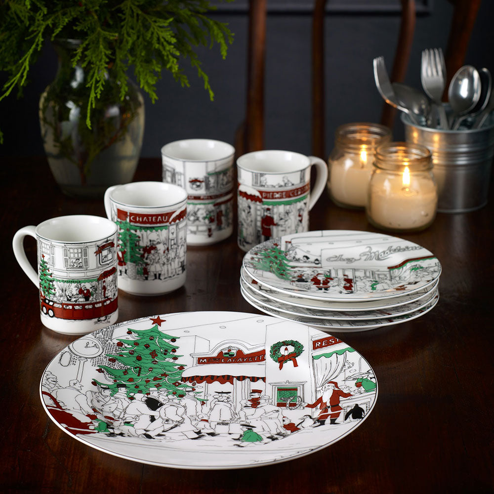 Noritake Le Restaurant Xmas Cake Plate Set 20cm