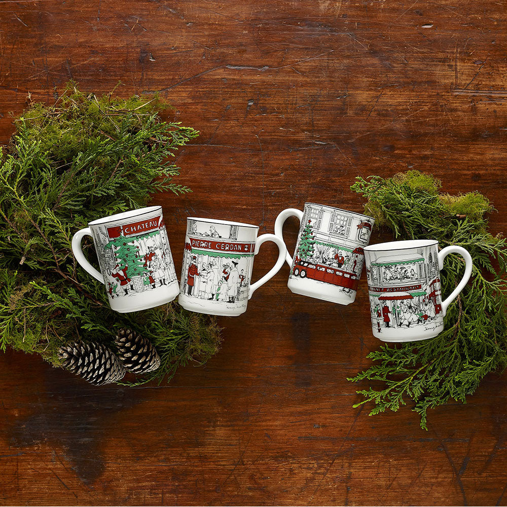 Noritake Le Restaurant Xmas 4 Piece Mug Set 350ml