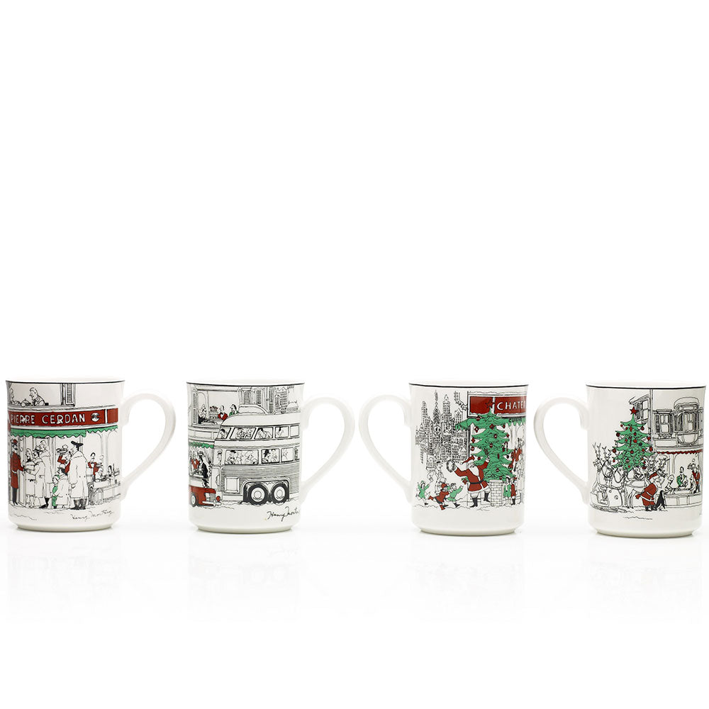 Noritake Le Restaurant Xmas 4 Piece Mug Set 350ml