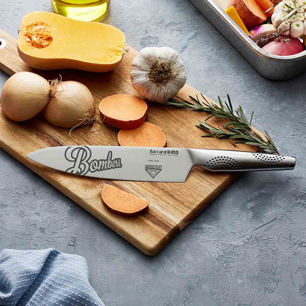 Baccarat iD3 Chefs Knife 20cm AFL Essendon Bombers at Robins Kitchen