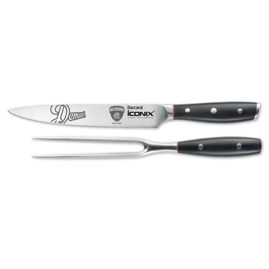 Baccarat iconiX Carving Knife Set AFL Melbourne Demons at Robins Kitchen