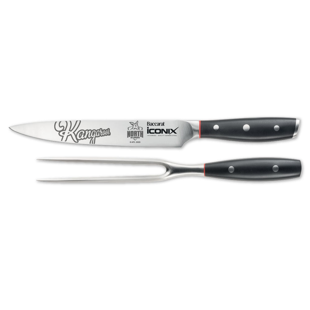 Baccarat iconiX Carving Knife Set AFL North Melbourne Kangaroos at Robins Kitchen