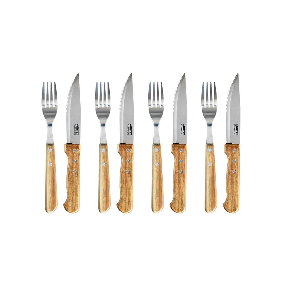 GRYLT 8 Piece Jumbo Steak Knife & Fork Set Robins Kitchen