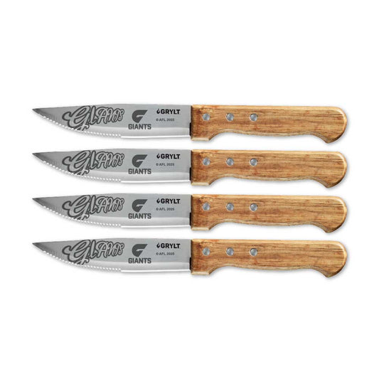GRYLT Jumbo 4 Piece Steak Knife Set AFL Greater Western Sydney Giants at Robins Kitchen