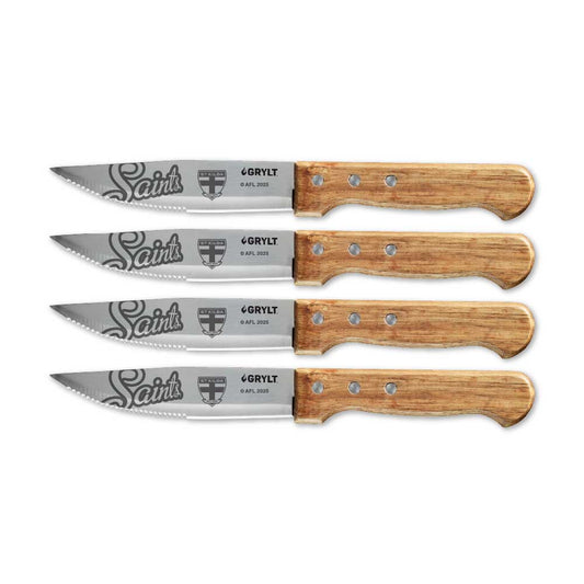 GRYLT Jumbo 4 Piece Steak Knife Set AFL St Kilda Saints at Robins Kitchen